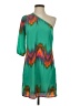 Assorted Brands 100% Polyester Print Green Casual Dress Size S - photo 1