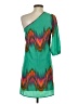 Assorted Brands 100% Polyester Print Green Casual Dress Size S - photo 2