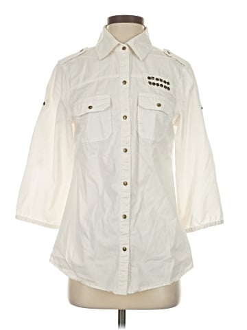 Seven7 3/4 Sleeve Button-Down Shirt (view 1)