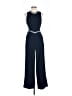 Banana Republic 100% Polyester Chevron-herringbone Blue Jumpsuit Size 2 - photo 1