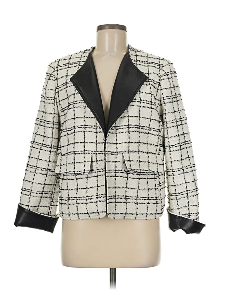 Pre-owned Chico's Blazer Jacket In White