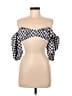 Rumer 100% Polyester Black White Short Sleeve Blouse Size M - photo 1