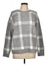 Anne Klein Checkered-gingham Plaid Gray Pullover Sweater Size L - photo 1
