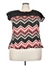 Liberty Love 100% Polyester Chevron-herringbone Black Sleeveless T-Shirt Size 3X - photo 1