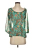 Dina Be 100% Polyester Teal 3/4 Sleeve Blouse Size S - photo 1