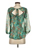 Dina Be 100% Polyester Teal 3/4 Sleeve Blouse Size S - photo 2