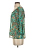Dina Be 100% Polyester Teal 3/4 Sleeve Blouse Size S - photo 5