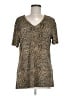 Nexxen Animal Print Tan Short Sleeve Blouse Size M - photo 1