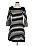 Talbots 100% Cotton Stripes Black Casual Dress Size L - photo 1