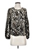 Fate 100% Rayon Animal Print Black Long Sleeve Blouse Size S - photo 1