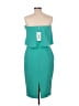 Likely Solid Teal Cocktail Dress Size 10 - photo 2