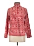 Lands' End 100% Polyester Print Red Pullover Sweater Size Med Petite (10-12) - photo 1