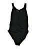 Assorted Brands Solid Black One Piece Swimsuit Size L - photo 1