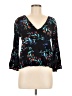 Jaase 100% Rayon Black 3/4 Sleeve Blouse Size M - photo 1