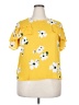 Xhilaration 100% Polyester Yellow Short Sleeve Blouse Size XXL - photo 1