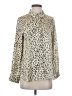 Zara Animal Print Ivory Long Sleeve Blouse Size XS - photo 1