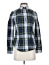 J.Crew 100% Cotton Plaid Green Long Sleeve Button-Down Shirt Size 0 - photo 1