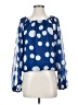 Stera 100% Polyester Polka Dots Blue 3/4 Sleeve Blouse Size S - photo 1