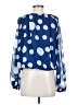 Stera 100% Polyester Polka Dots Blue 3/4 Sleeve Blouse Size S - photo 2