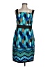Sangria Graphic Teal Cocktail Dress Size 8 - photo 1