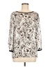 Ann Taylor LOFT 100% Polyester Silver 3/4 Sleeve T-Shirt Size M - photo 1