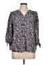 Unbranded 100% Polyester Floral Purple 3/4 Sleeve Blouse Size L - photo 1