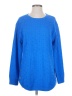 Coldwater Creek Chevron-herringbone Blue Pullover Sweater Size S - photo 1