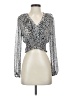 Zara Silver Black Long Sleeve Blouse Size XS - photo 1