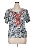 Solitaire Paisley Blue Short Sleeve T-Shirt Size 1X - photo 1