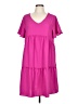 Oddi 100% Polyester Solid Pink Purple Casual Dress Size L (estimated) - photo 1