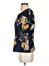 Shein 100% Polyester Floral Blue Short Sleeve T-Shirt Size 4 - photo 5