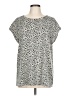 Hem & Thread Animal Print Silver Short Sleeve T-Shirt Size L - photo 1