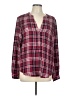 Soft Joie 100% Rayon Plaid Burgundy Long Sleeve Blouse Size L - photo 1