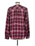 Soft Joie 100% Rayon Plaid Burgundy Long Sleeve Blouse Size L - photo 2