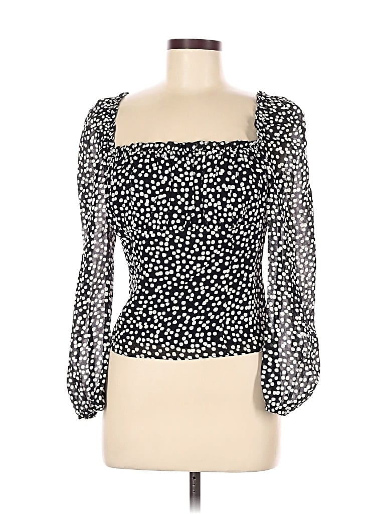 Pre-owned Reformation 3/4 Sleeve Blouse In Black