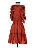 DRA 100% Polyester Orange Casual Dress Size XS - photo 1
