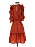 DRA 100% Polyester Orange Casual Dress Size XS - photo 2