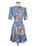 Cynthia Steffe 100% Polyester Print Blue Casual Dress Size 0 - photo 1