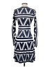 BCBGMAXAZRIA Chevron-herringbone Blue Casual Dress Size XS - photo 2