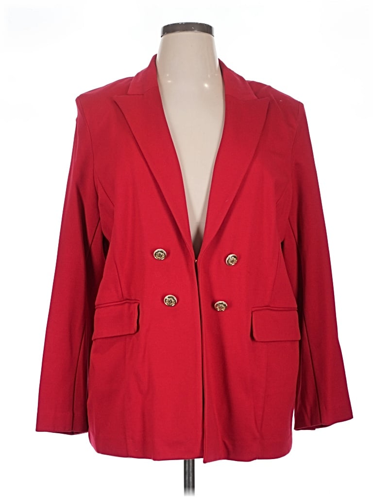 Pre-owned Chico's Blazer Jacket In Red