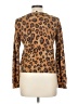 Relativity 100% Cotton Animal Print Brown Cardigan Size L (petite) - photo 2
