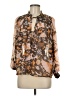 o.p.t 100% Polyester Brown Long Sleeve Blouse Size M - photo 1