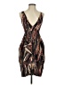 H&M 100% Polyester Print Brown Cocktail Dress Size 2 - photo 1