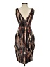 H&M 100% Polyester Print Brown Cocktail Dress Size 2 - photo 2