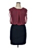 En Focus Studio Chevron-herringbone Burgundy Cocktail Dress Size 14 - photo 1