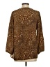 Tolani 100% Silk Animal Print Brown 3/4 Sleeve Silk Top Size S - photo 2