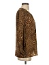 Tolani 100% Silk Animal Print Brown 3/4 Sleeve Silk Top Size S - photo 4