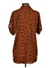 CAbi 100% Polyester Animal Print Brown Short Sleeve Blouse Size S - photo 2