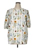 Unbranded 100% Polyester White Short Sleeve Blouse Size 1X - photo 1