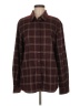 VICI Plaid Burgundy Long Sleeve Blouse Size M - photo 1